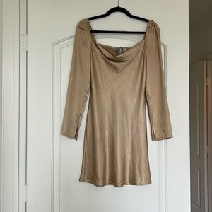Gold mini dress